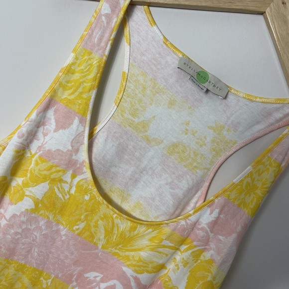 STELLA McCARTNEY Striped FLORAL Tank TOP 100% Cotton $260 Size 44 - Picture 4 of 7